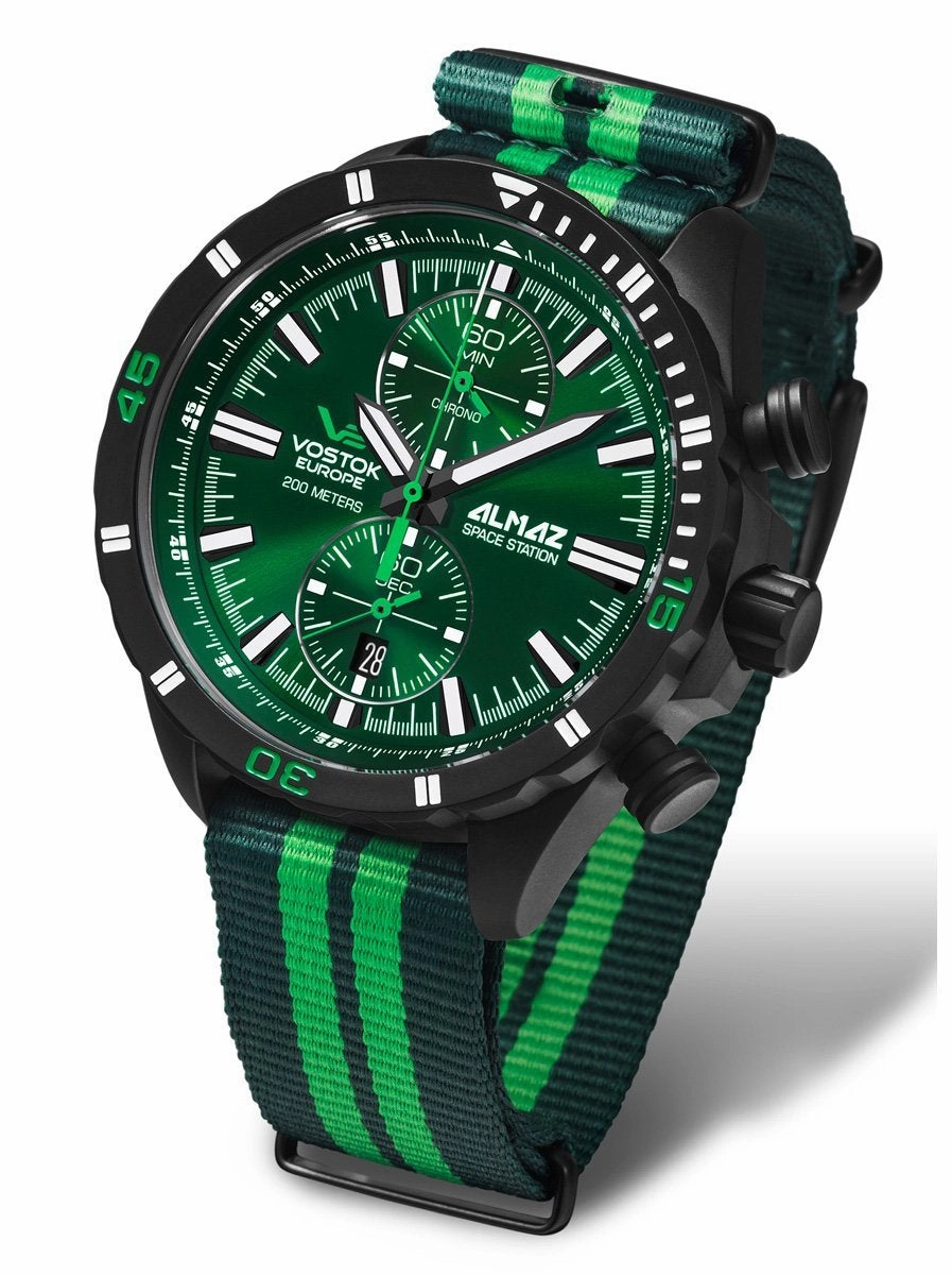 Vostok-Europe ALMAZ CHRONOGRAPH Mens Chrono Diving Watch 6S11/320C261