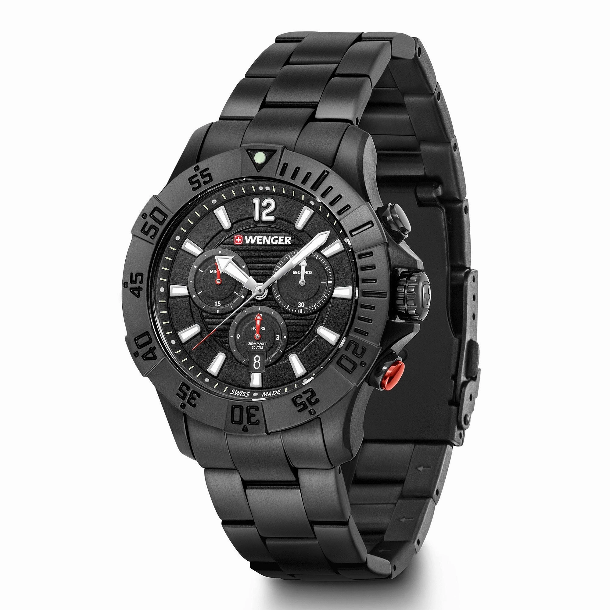 Wenger Seaforce Chrono Black Dial Stainless Steel Watch 01.0643.121