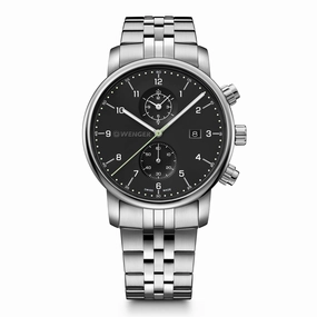 Wenger Urban Classic Chrono Black Dial Stainless Steel Watch 01.1743.122