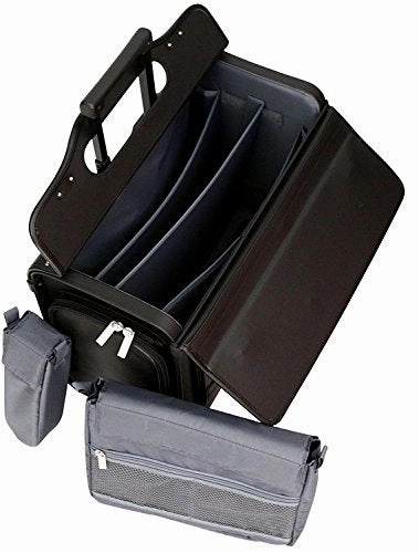 Wheeled Pilot Case Rolling 17.3" Laptop Roller Bag Briefcase Hand Luggage Flight Cabin