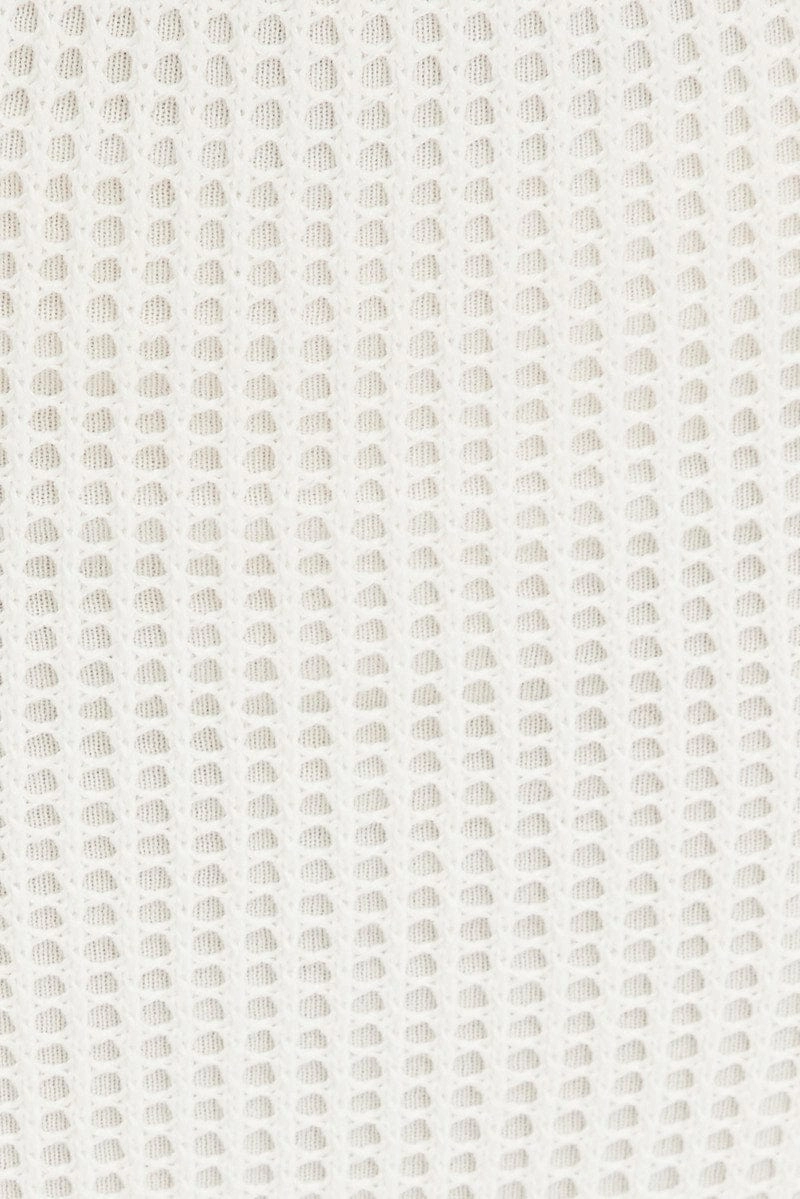 White Knit Skirt Midi Crochet