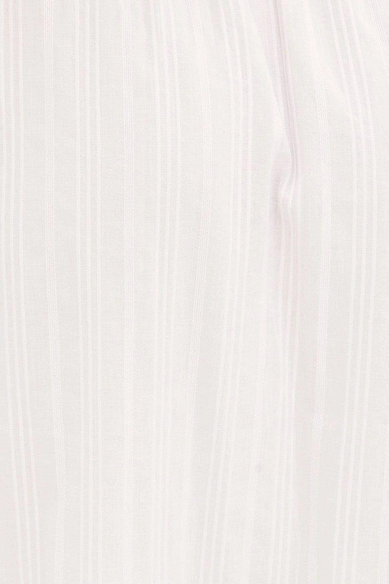 White Midi Skirt Tiered Textured Thin Tie Waist