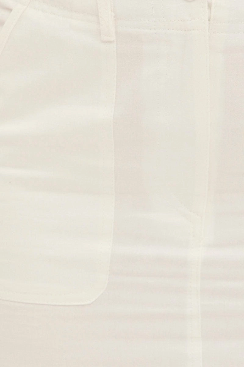 White Out Pocket Cargo Mini Skirt