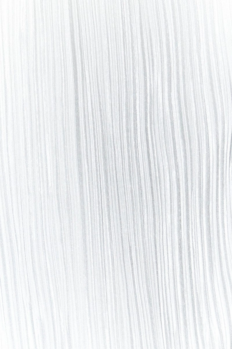 White Plisse Skirt Maxi High Rise