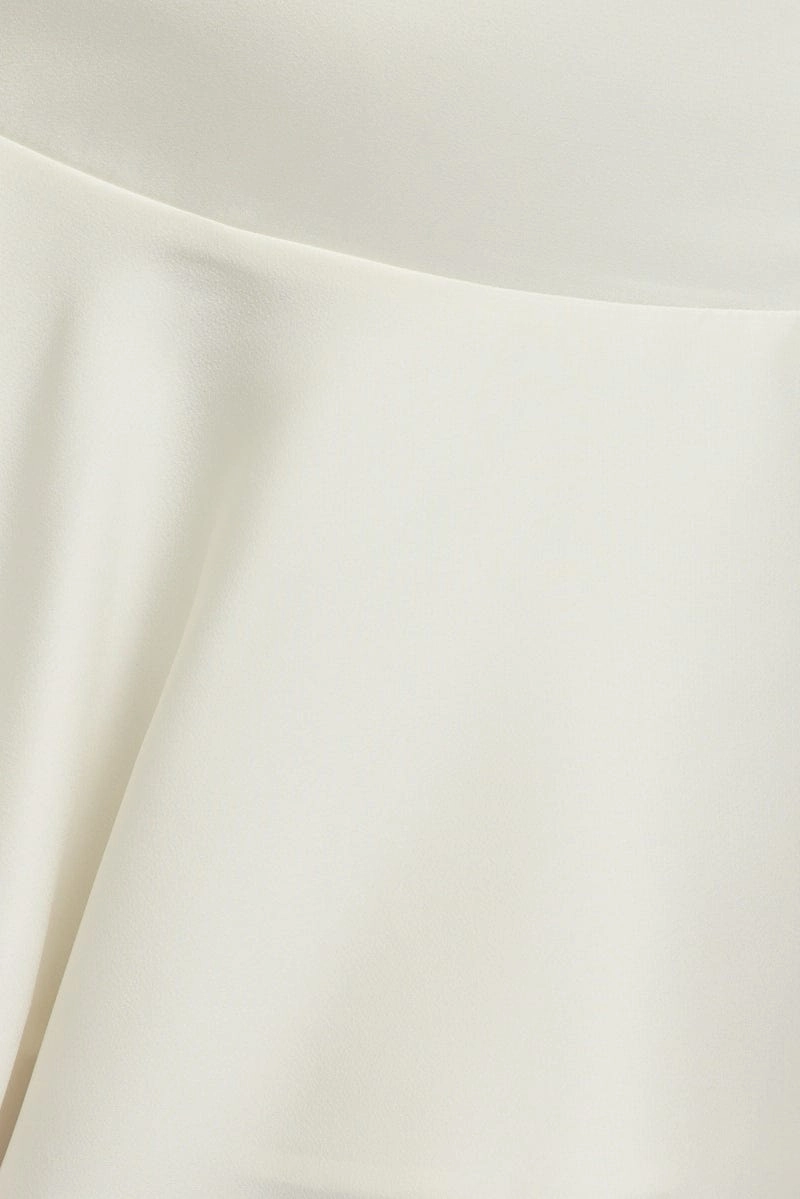 White Satin Skirt High Rise Mini Flowy Skater