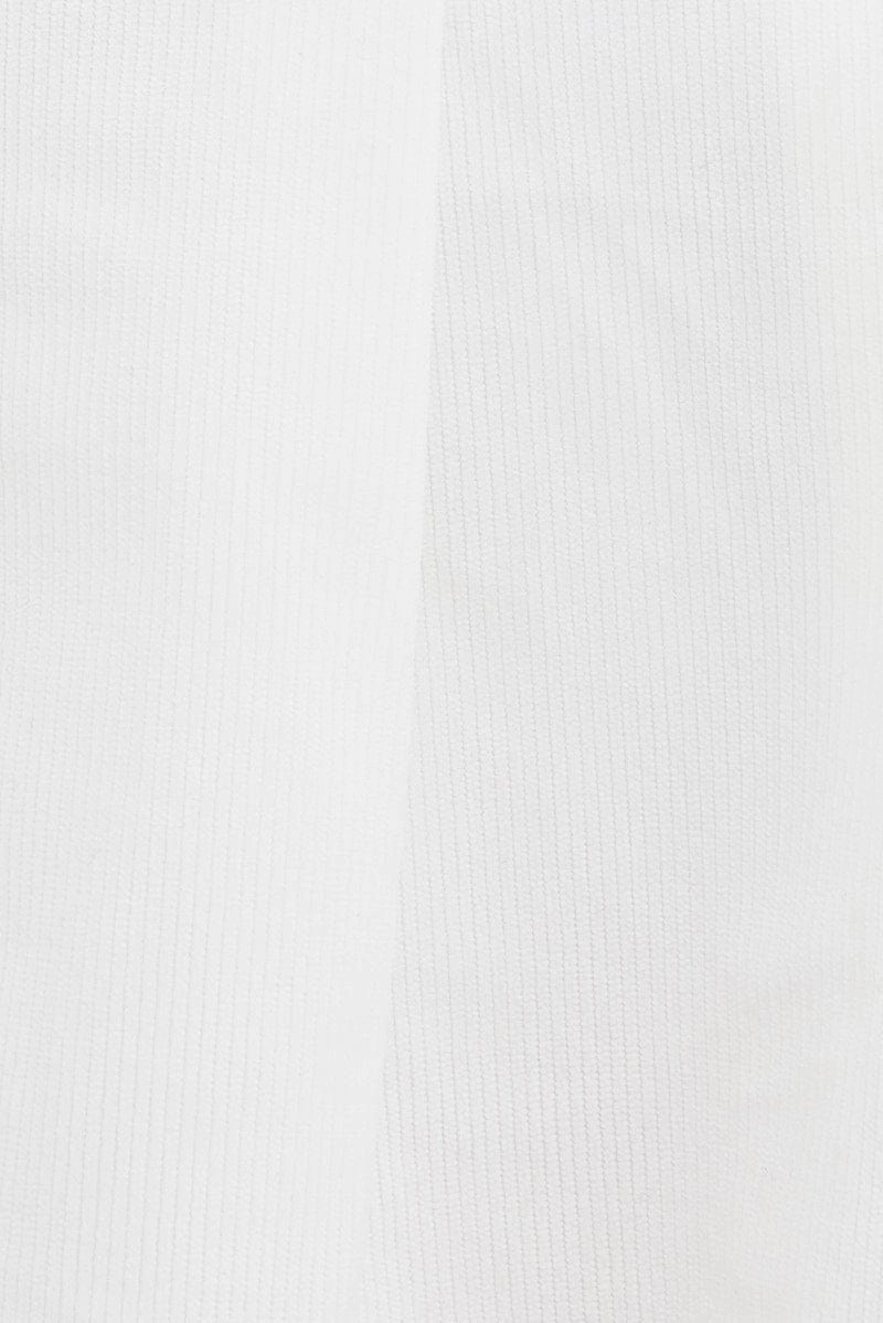 White Tennis Skirt Low Rise Micro Mini Pleated Corduroy