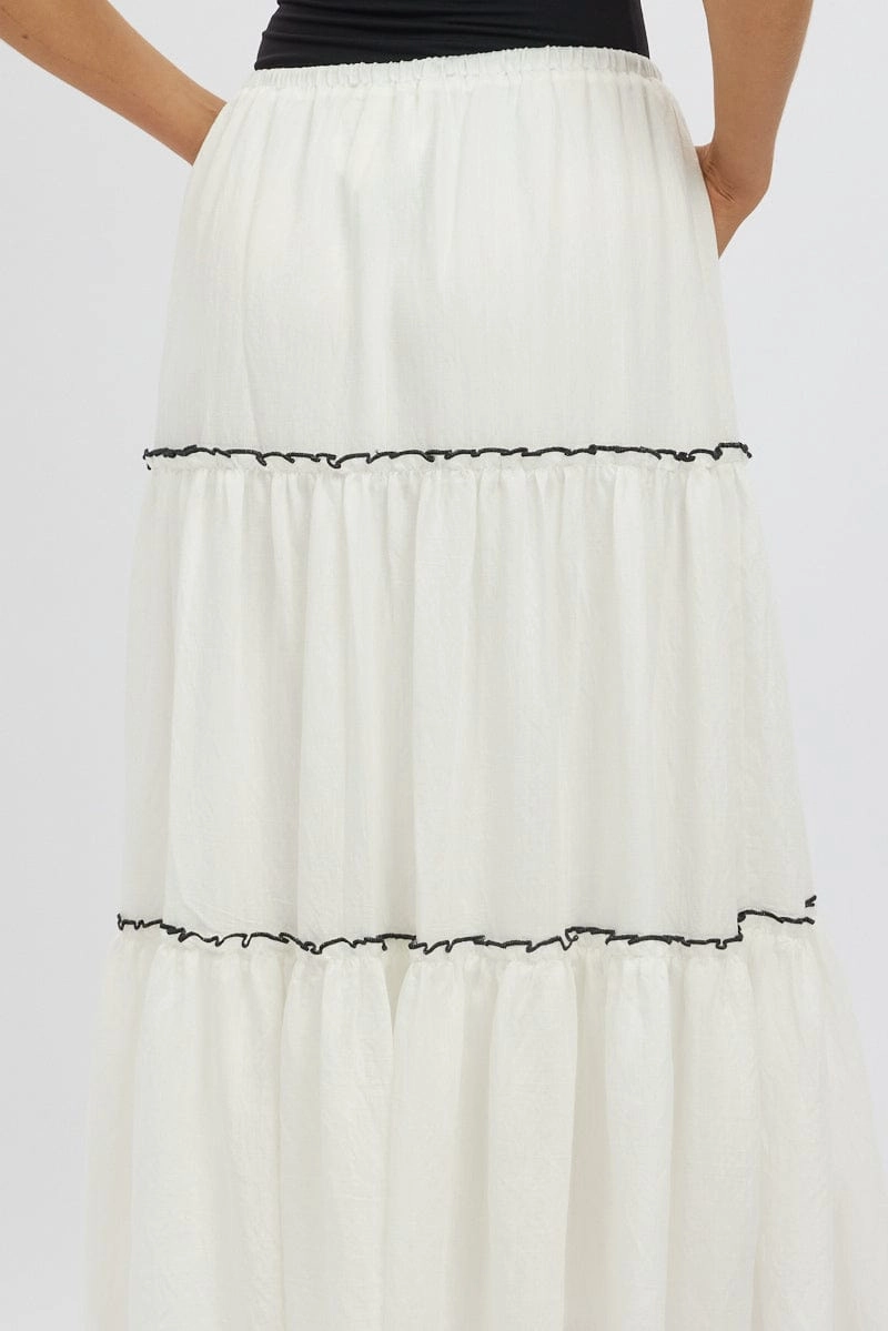 White Tiered Maxi Skirt