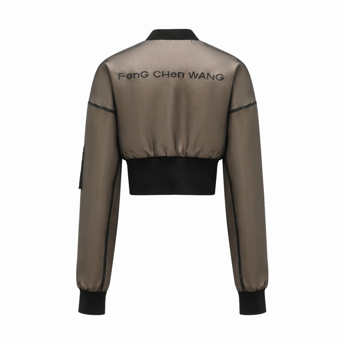Wmns Patched Cropped Jacket 'Black Khaki'