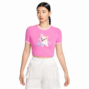 Wmns Slim Crop T-Shirt 'Playful Pink'