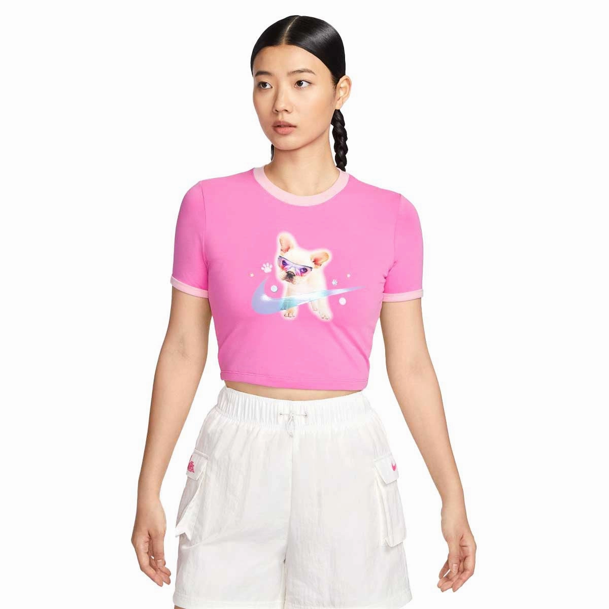 Wmns Slim Crop T-Shirt 'Playful Pink'