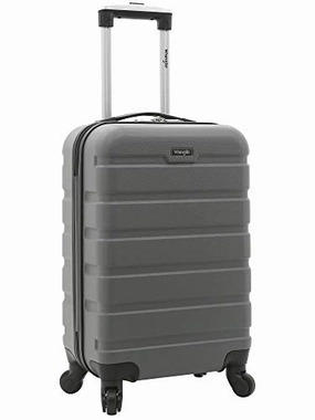 Wrangler Hardside Carry-On Spinner Luggage, Charcoal Grey, 20-Inch