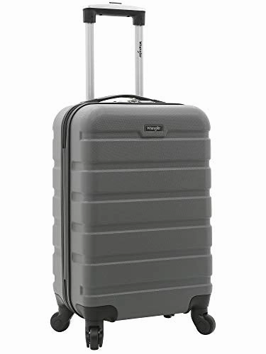 Wrangler Hardside Carry-On Spinner Luggage, Charcoal Grey, 20-Inch