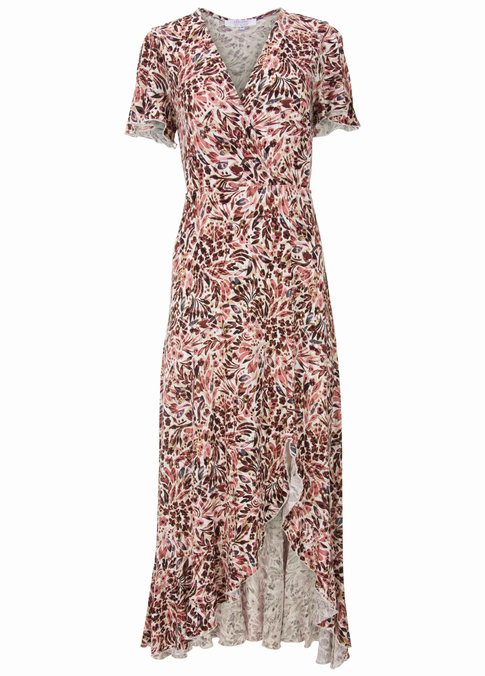 Wrap Maxi Dress - Cream Multi