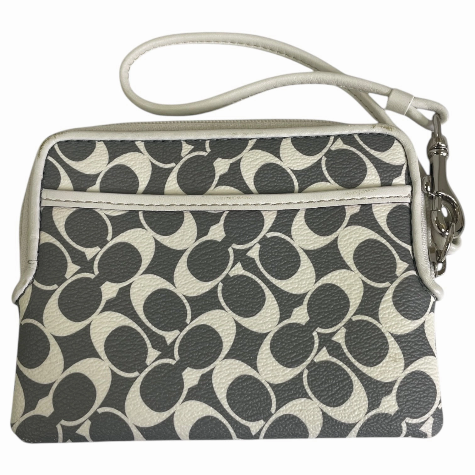 Wristlet Designer By Coach In Grey & White, Size:Small