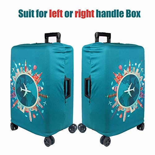 WUJIAONIAO Travel Luggage Cover Spandex Suitcase Protector Washable Baggage Covers (S (for 18-20 inch luggage), Go Travel)